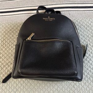 Kate Spade Black Pebbled Leather Backpack